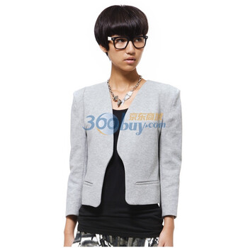 Gecom 杰衣谷 追逐宁静小耸肩品质小西装 01080004 浅灰色 XL