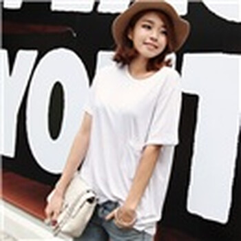 时尚起义 夏装韩国进口粉笔色宽松百搭T恤 女584497 纯白色 one