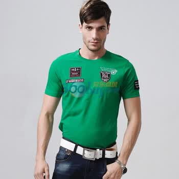 浪氏威尔lansiwear2012春夏短袖商务时尚圆领T恤LSAJT362 绿色 54