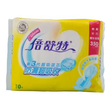 倍舒特棉柔超长夜用卫生巾10片*6 SN18010