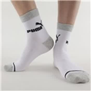 PUMA 彪马 男士精梳棉 提花休闲 短袜子 中花灰 25-27cm
