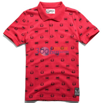 Giordano佐丹奴BSX Polo 男个性MINI CHE印花珠地POLO 04011200 浅粉红 XL