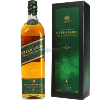 Johnnie Walker尊尼获加绿牌15年陈酿调配型苏格兰威士忌 700ml