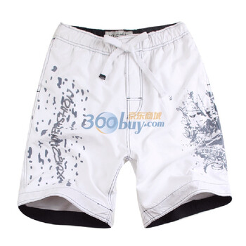 雪竹XUEZHU沙滩裤 M8023桃皮绒沙滩裤 白色绣花 XXL