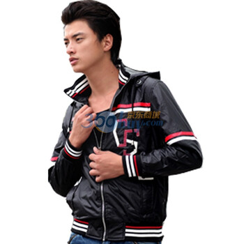 TUOYI2011秋冬新款夹克时尚休闲连带帽男士外套1112黑色XXL
