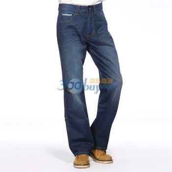 IZOD 新品宽松纯棉重水洗拼接男士牛仔裤 3061916102001 牛仔色 190/96A(36)
