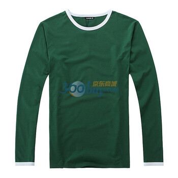 KALAKAMO卡拉卡蒙男装新品 韩版时尚长袖T恤 男无印花TC1104 绿色 XL