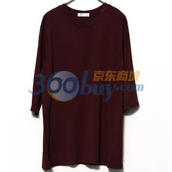 时尚起义 春韩国进口百搭纯色基本休闲T恤 男578574 酒红色 one