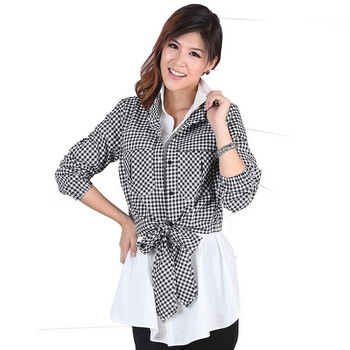 8size 2011新款 休闲 格子 带衣带 短外套 Y-0004 黑色 XXXL