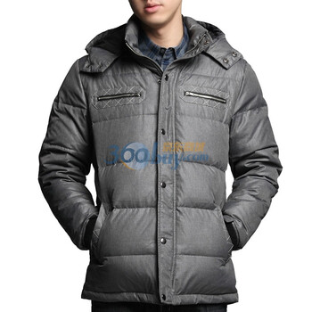 Markless新款冬装90%白鸭绒连帽拉链男士羽绒服男YR11309M 米灰色 XXL