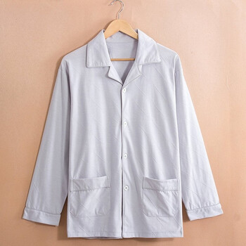 茹雨 秋冬季 男士 针织提花 睡衣套装 家居服 5508 浅灰色 XL