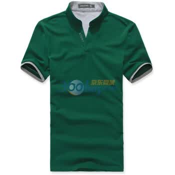 维杰斯WINJEANS 2012夏装立领短袖简约休闲撞色领饰POLO衫 4色可选 POLO201200004 军绿色 XXL
