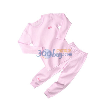 贝贝怡（bornbay） BB801 宝宝服 圆领套装 婴儿童装内衣 淡粉 130码