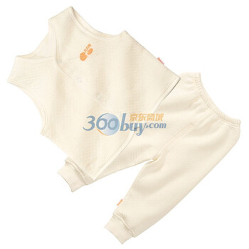 贝贝怡（bornbay） BB113-107 宝宝服 马甲两用裆裤保暖套装 米白 86码