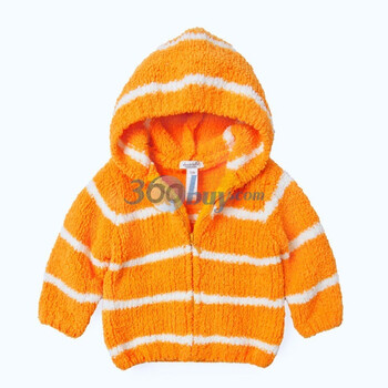 dave&bella 春款新品 超柔软可爱男女宝宝/婴儿服饰 条纹外套 139 橘黄白色 100(4T)