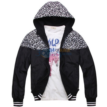 零号男 乐活两面穿夹克外套 BAB0038 01 黑色 XL