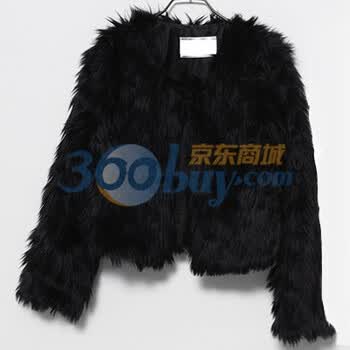 时尚起义 冬装韩国进口皮草奢华短外套 女565153 黑色 one