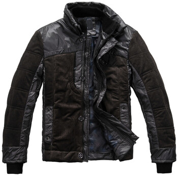击克(GAKKA)2011冬装新款修身韩版外套撞色加厚男式棉衣1128 黑色 XXL(180/100)