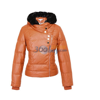 秋水伊人2011冬季新品时尚气质修身短款羽绒服614015019 桔黄色 XL