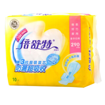 倍舒特棉柔纤巧夜用卫生巾10片*6 SN16010