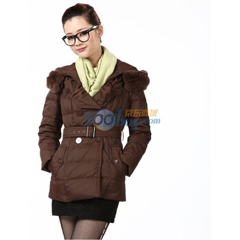 2011新款 冰洁羽绒服 女式时尚一手长 BG11132 褐色 185/104A(XXXL)
