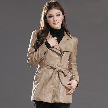 蜜西娅Missthea2011秋冬新款袖口拉链立领外套MW3192 卡其色 XL