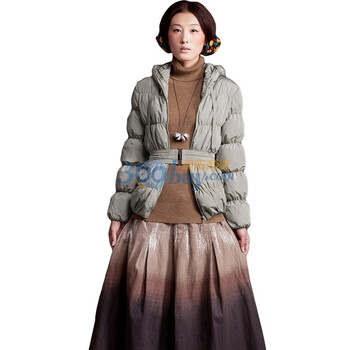 茵曼 INMAN 新款90%鸭绒防漏绒连帽短款羽绒服 W9009 卡其色 XL