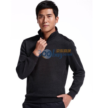 WOHAYO无花优品 净色立领拉链男士时尚简约长袖T恤 男 FK027027黑色185/100(XXL)