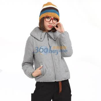 茵佳妮外套女装新品视觉系潮品双造型两变款棉袄外套5114-1435646 浅灰色 XL