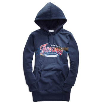 Giordano佐丹奴 外套 女热血青年印花CVC长版卫衣 01391504 宝蓝色 L