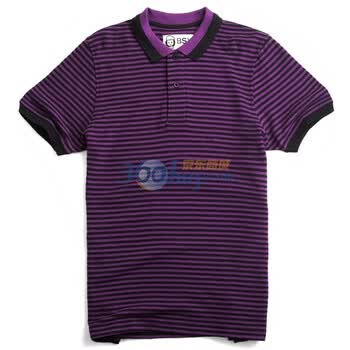 Giordano佐丹奴BSX Polo 男撞色扁机领横间珠地POLO 04011001 紫色 XL