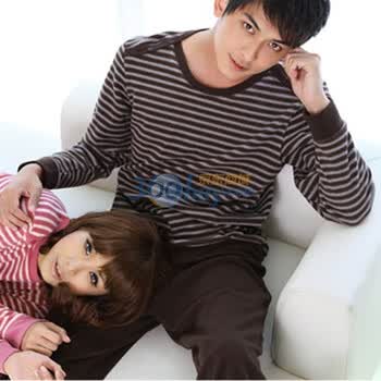 Gainreel歌瑞尔 家居服苏雅摇粒绒简约男款家居服套装 褐色 XXL