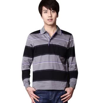 韩都衣舍 韩国2012春装上新男T恤长袖男T恤LD1111L01 灰色 XL