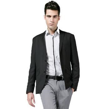 GLM男装2011新款双扣休闲西服西装063011004 黑色901 XL