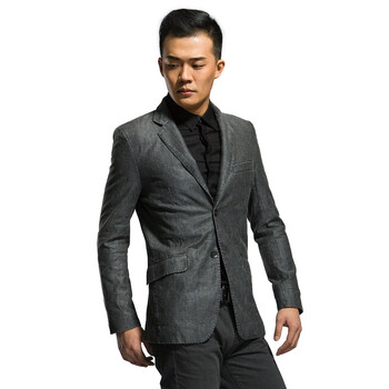 圣迪奥 sdeerhe 男装春装做旧感亚麻修身休闲