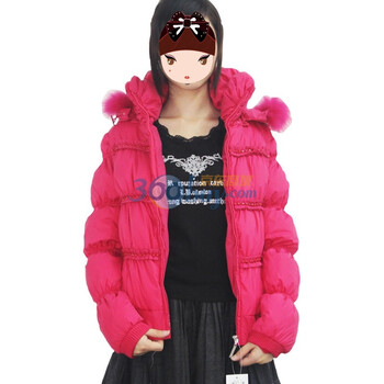 卡莎布兰卡casablank冬装新款短款羽绒服C1101708 玫红 L