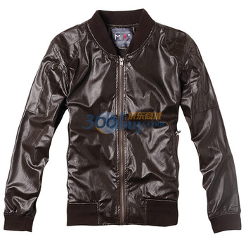 混合二次方 MIX2 直筒长袖皮衣皮服春季男装新品外套L03W03L1咖啡色XL