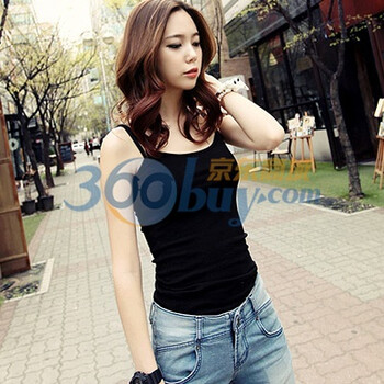时尚起义 韩国多色入基本打底吊带 女585490 黑色 one