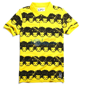 Giordano佐丹奴BSX Polo 男个性MINI CHE印花珠地POLO 04011200 黄色 XL