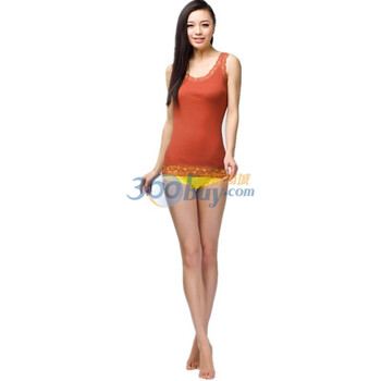 爱帝女士全棉时尚性感蕾丝百搭打底背心6125211211 金棕色1211 XL