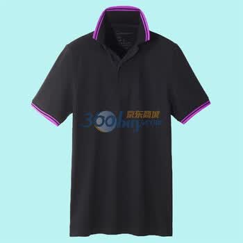 Giordano佐丹奴 Polo 男撞色边小立领修身POLO 01012001 灰黑色 XL