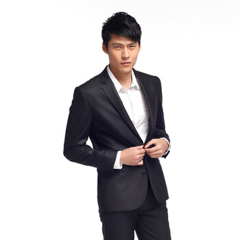 Jack Jones/杰克琼斯 外套 两粒扣单开叉修身正装西服B(黑)|212172005010 195/112A/XXXL