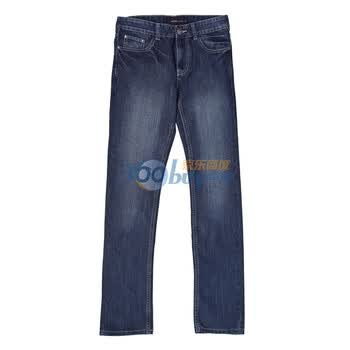 PEACEBIRD太平鸟【冬季新品】商务休闲简洗水牛仔裤M2211301013 蓝色 XXL