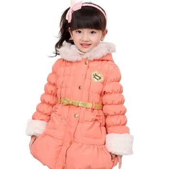 绿盒子童装珍妮贝尔女装高贵兔毛甜美蝴蝶结修身羽绒服JW11120220  140