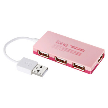日本SANWA SUPPLY USB-HUB257P 4口炫彩高速USB集线器 3色可选/粉红