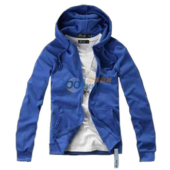 TUOYI正品2011春男学院风加厚复合双面绒连帽卫衣外套 M004蓝色XXL
