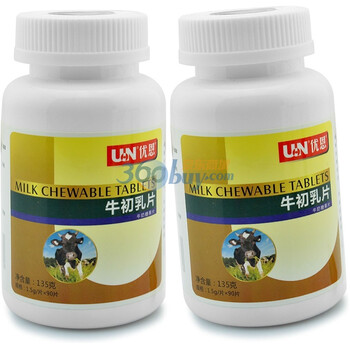 牛初乳 优恩UN牛初乳片（牛奶糖果片）1500mg/片*90片*2瓶