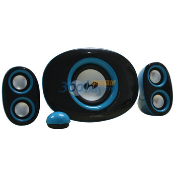 现代（HYUNDAI）F-320B 具有线控 支持电脑 MP3等多种音源设备 2.1音响 蓝色