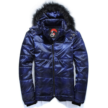 匠工房TAKUM2012龙年蓝色小格子渐变可拆帽毛领迷彩连帽保暖棉服外套8410 XXL/185