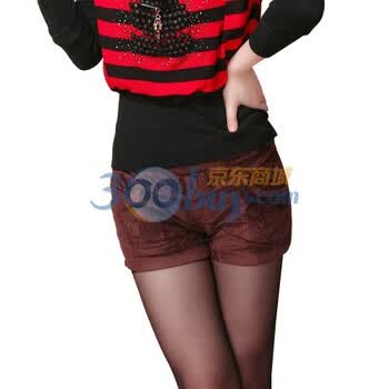 SHEWILL2011冬季新款韩版高弹力大码灯芯绒裤子短裤打底靴裤热裤DK017红咖L